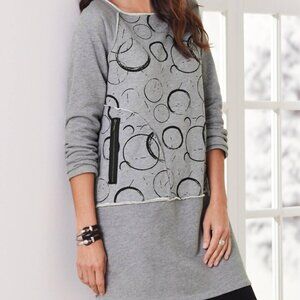 NEW CHALET ET CECI libra tunic in heather grey XL